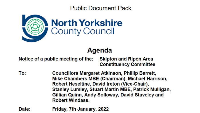 Skipton and Ripon Area Constituency Committee Meeting Agenda